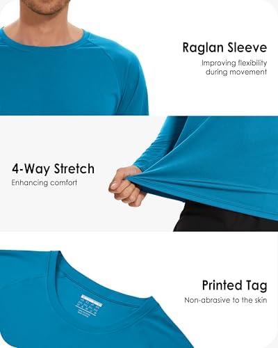 Boladeci Men's UPF 50+ Sun Protection UV SPF Shirts Long Sleeve Lightweight Quick Dry Swim T-Shirts Rash Guard - Image 5
