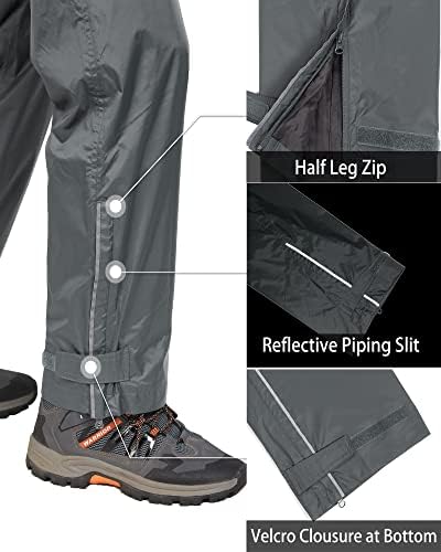 33,000ft Men's Rain Pants, Waterproof Rain Over Pants, Windproof Pants - Image 5