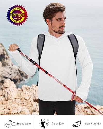 Roadbox Men's UPF 50+ Fishing Shirts, Long Sleeve UV Sun Protection Hoodie - Image 6