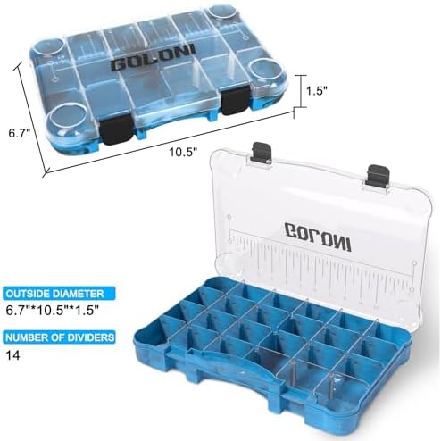 Goloni Fishing Tackle Box,Plastic Clear Fishing Storage Organizer Box With Removable Dividers,3600 Tackle Trays,Storage Lure Box for Lures 4 Pack - Image 6