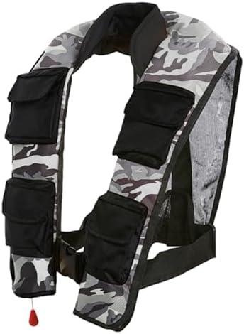 Manual Inflatable Life Jacket|Life Vest for Adults|PFD Low Profile|Supports up to 330 lbs(YSH700) by morinokawau