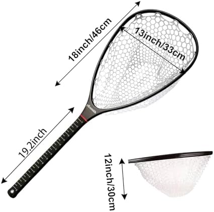 Aventik Fly Floating Fishing Net Carbon Fiber Landing Trout Net Light Weight Clear Rubber Ghost Net Catch & Release - Image 2