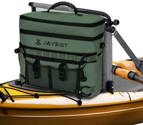 Kayak Cooler Behind Seat - Waterproof Cooler Bag Compatible with Lawn-Chair Seat Kayak，Kayak Accessories Camping Cooler, Portable Ice Chest for Fishing, Beach, Travel,Picnic, Cooler Leak-Proof by JAYEGT