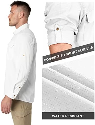 33,000ft Men's Long Sleeve Sun Protection Shirt UPF 50+ UV Quick Dry Cooling Fishing Shirts for Travel Safari Camping Hiking - Image 3