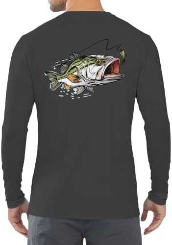 Men's UPF 50+ Sun Fishing Shirt, Long Sleeve UV Protection Tee, Quick Dry Rash Guard for Outdoor Swim Hiking - Image 3