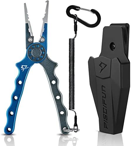 Piscifun Saltwater Fishing Pliers, Aluminum, Split Ring, Braid Cutter by Piscifun