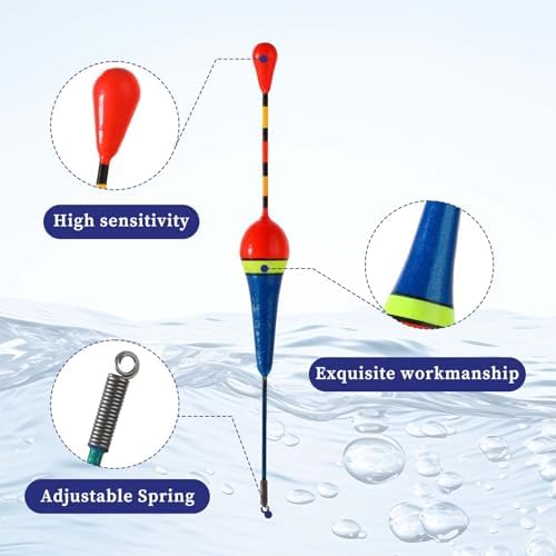 Giantree Fishing Floats Fishing Bobbers,10 Pcs Oval Trout Float Foam Fishing Floats Wood Slip Fishing Bobbers, Bobber Stopper Spring Stick Slip Floats Accessories for Catfish Trout Bass Fishing Line - Image 4