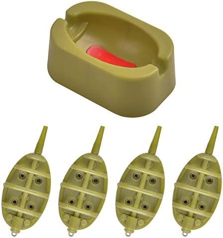 Carp Fishing Method Feeders Set,4pcs Inline Method Feeders with 1pc Quick Release Mould Bait Holder Tool Carp Fishing Tackle Accessories by JOGFFDE