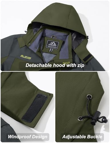 MAGCOMSEN Men's Rain Jacket Lightweight Windbreaker Fishing Raincoat - Image 5