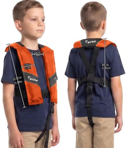 Automatic Inflatable Life Jacket, Preserver PFD for Kids,Life Vest for Kid,Supports Weight up to 160 pounds(YSH725) - Image 3