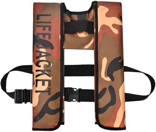 Adult Automatic Inflatable Kayak Vest PFD,Water Sports Vest for Boating Fishing Kayaking SUP Paddleboarding（fit Weight Below 330 lbs） by Unknown