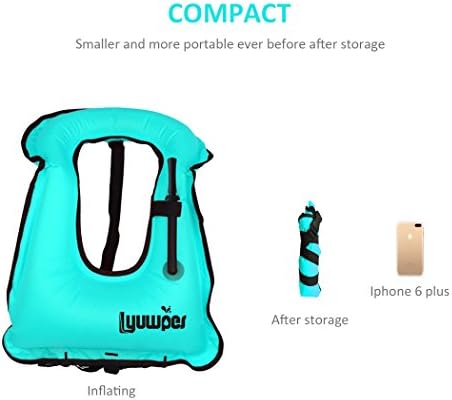 Inflatable Snorkel Vest Adult Snorkeling Jacket Free Diving Swimming Safety - Image 5