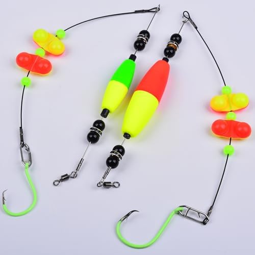 PROBEROS Catfish Fishing Rigs - Bank Fishing Set with 5pcs/Set, 6/0, 8/0, 10/0 Circle Hooks Circle Hooks, High Visibility, Ready to Use Catfish Rigs - Image 6