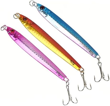 Jigs Fishing Lures Lead Spoons: Saltwater Fishing Micro Jigging Bait with Ultra-Sharp Hooks for Bass Tuna Salmon Grouper by Vefungyan