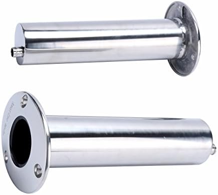 (Set of 2) Amarine-Made Heavy Duty Stainless Steel 316 Deluxe Rod Holders with Drain, Flush Mount Fishing Rod Pole Holders, 90 Degree - Image 4
