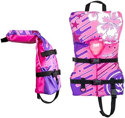 Aqua Oceans 7 Life Jacket for Kids - US Coast Guard Approved Life Vest for Infant, Child & Youth Boys and Girls, Open-Side PFD for Boating, Swimming & Water Sports - Image 4
