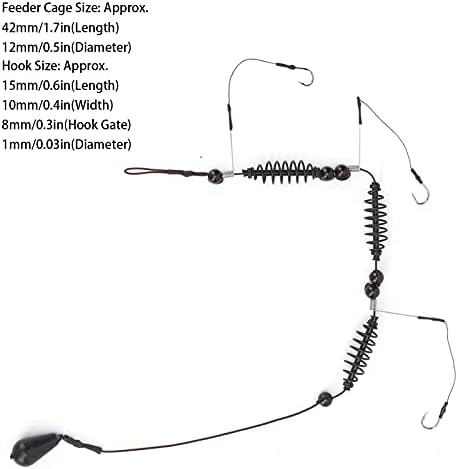 Artificial Lure Fish Hooks Cage 3 Set Trap Basket and Fishing Feeder Tackle Bait Trap Cage Feeder Basket Holder for Carp Spring Fishing with Strong High Carbon Steel Hooks Prevent - Image 5