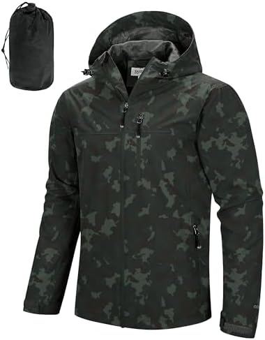 33,000ft Men's Packable Rain Jacket Waterproof Raincoat with Hood by 33000ft