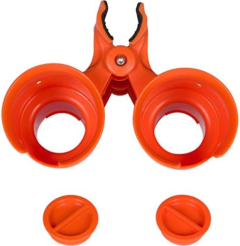 ROBOCUP, (Orange), Patented Clamp On Boat Cup Holder |Multifunction Dual Drink Caddy for Fishing Poles, Tools, Net, Gaff |Portable Storage for Boating, Beach, Umbrellas, Golf Carts, Strollers - Image 3