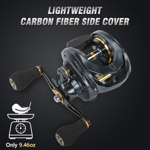 Baitcaster Reels 6.4:1 High-Speed Gear Ratio 33LB Max Drag 8+1 Bearings - Image 3