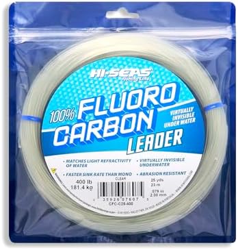 HI-SEAS 100% FLUOROCARBON Fishing LINE Leader - Clear Invisible Leader UNDETECTABLE to Fish, Fast Sinking 6LB-400LB - Image 2