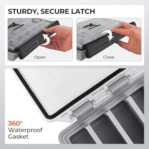 KastKing HyperSeal Waterproof Tackle Box, 3700 2 Packs, Black - Image 3