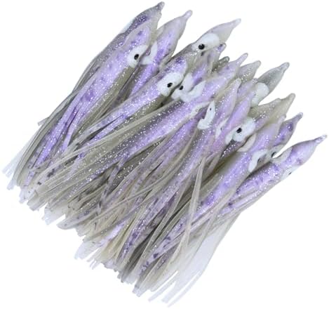Hoochie Octopus Skirts Trolling Lures Fishing Tackle Soft Plastic Lures Luminous Squid Skirts Saltwater/Bait Lures1.9 '' - 8 ''（22PK） by Cheerouters