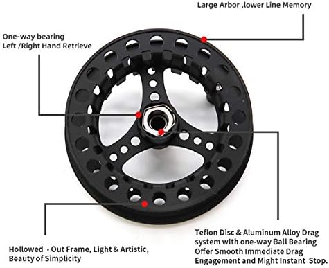 (1/2WT 3/4WT 5/6WT 7/8WT) Fly Reel with Line Combo Aluminum Alloy Large Arbor Fly Fishing Reels Weight Forward Fly Line with Braided Backing Taper Leader Pre-Tied - Image 3