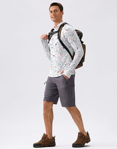 Pudolla Men's Sun Protection Hoodie Shirts UPF 50+ Fishing Hiking Shirt - Image 3