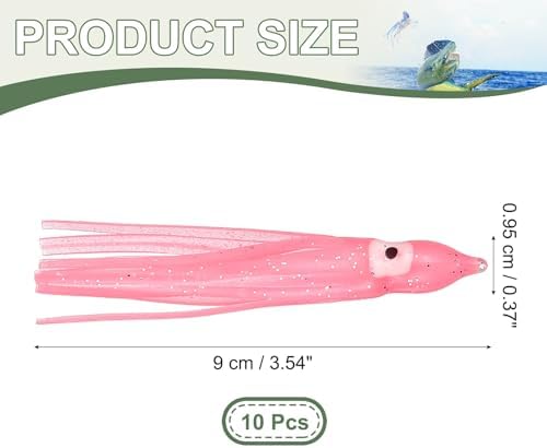 Fishing Squid Skirts, Glow Soft Plastic Trolling Lures Luminous -Fitting for (Bass/Trout/Salmon/Saltwater/Fishing Bait) - Image 2