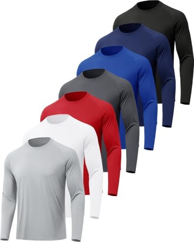 MLYENX 7 Pack Long Sleeve Shirts for Men Sun Protection Quick Dry by MLYENX