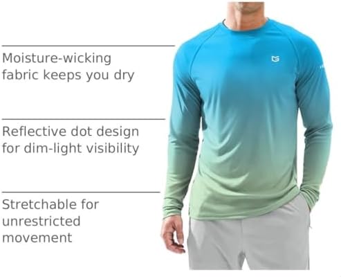 Men's Sun Protection Swim Long Sleeve UPF 50+ Rash Guard Lightweight Shirts - Image 4