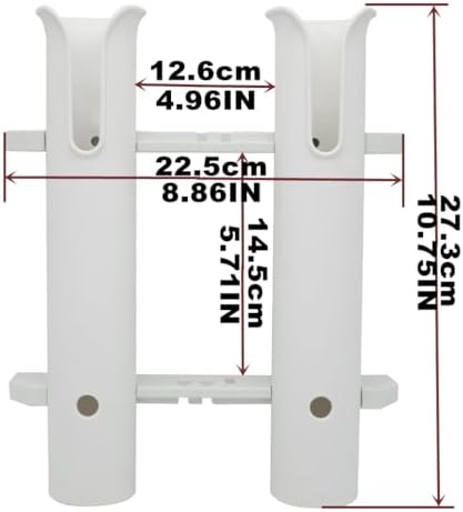 Wall Mounted Fishing Rod Holders Tubes Links Fishing Rod Holder Rack Rests (2-Pole-White) - Image 3