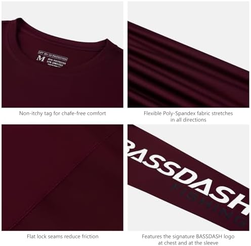BASSDASH Fishing T Shirts for Men UV Sun Protection UPF 50+ Long Sleeve Tee T-Shirt - Image 6