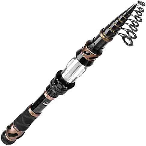 PLUSINNO Fishing Rod and Reel Combos - Carbon Fiber Telescopic Fishing Pole - Spinning Reel 12 +1 Shielded Bearings Stainless Steel BB by PLUSINNO