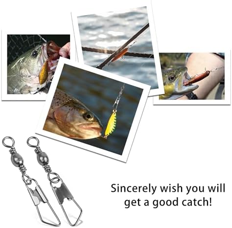 Barrel Swivel Snaps,50/100pcs Fishing Swivel Safety Snaps Stainless Steel Copper Swivel Fishing Multiple Size Black/Gold Fishing Swivel Snaps for Saltwater Freshwater - Image 6
