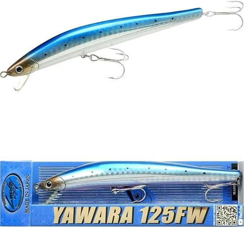 Lucky Craft FlashMinnow 125 YAWARA Saltwater Fishing Lure, Jerkbait for Halibut and Sea Bass, Long Casting Fishing Gear, Slow Sinking 5in 0.7oz, Tackle Box and Fish Accessories by LuckyCraftUSA