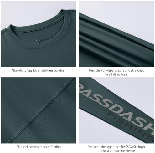 BASSDASH Fishing T Shirts for Men UV Sun Protection UPF 50+ Long Sleeve Tee T-Shirt - Image 6