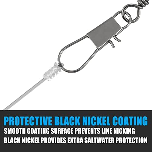 Dr.Fish 50 Pack Fishing Snap Swivels, Barrel Swivels Fishing Tackles, Stainless Steel Safty Interlock Snaps Leader Line Lure Connector Fresh&Saltwater 26-132Lb - Image 6