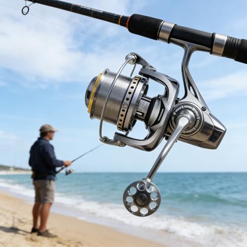 Heavy Duty Spinning Reel Metal Body with CNC Machined Spool 55LB Max Drag 8/10+1 BB Ultra Smooth 4.1/4.6/4.8:1 High Speed Gear Ratio Saltwater Freshwater Fishing Reel for 8000 to 16000 Series - Image 2