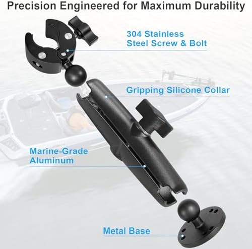Trolling Motor Stabilizer Mount, 360° Adjustable, for Minn kota Terrova/Riptide Terrova/Ulterra/PowerDrive, Tough-Claw Boat Trolling Motor Shaft Reduces Bounce, Max to 1.5" Diameter Bar - Image 5