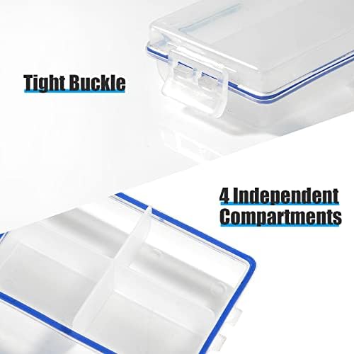 DLUGOPIS 4 Pcs Mini Waterproof Tackle Organizer - Small Fly Fishing Box with Dividers for Hooks, Flies, Beads & Lures (Pack of 2) - Image 3