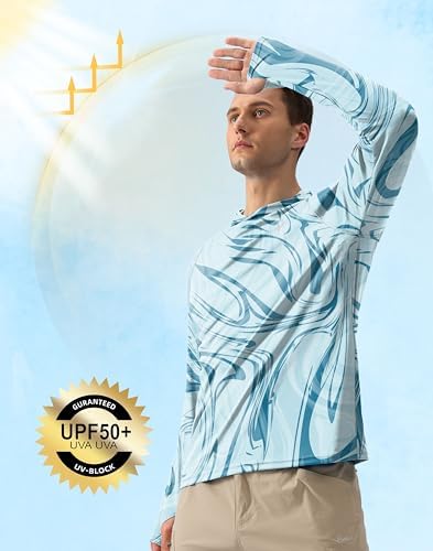 Pudolla Men's Sun Protection Hoodie Shirts UPF 50+ Fishing Hiking Shirt - Image 3
