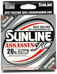 Sunline Assassin FC Fluorocarbon Fishing Line – 100% Fluorocarbon, P-Ion Technology, Multiple Line Weights & Spool Sizes by Sunline