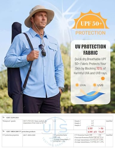 WULFUL Men's Sun Protection Fishing Shirts UPF 50+ Lightweight Quick Dry Cooling Long Sleeve Shirts for Work Hiking Safari - Image 4