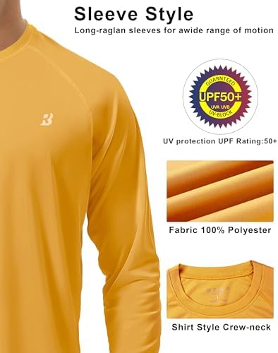 Roadbox Men's UPF 50+ UV Sun Protection Shirts, Long Sleeve Swim Rash Guard - Image 4