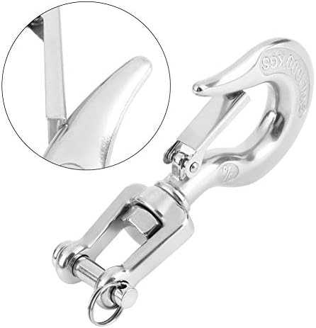 Safety Hook, 304 Stainless Steel Swivel Lifting Hook Steel Eye Hook with Rigging Accessory (1000kg) - Image 5