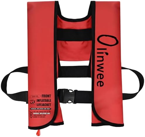 Adult Automatic Inflatable PFD Jacket, Adjustable and Lightweight Water Sports Vest for Kayak SUP Paddleboarding Boating Sailing Fishing (Buoyancy is Greater Than 150 N) by Unknown