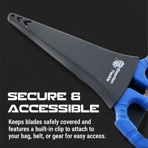 Reaction Tackle Fishing Line Scissors, 6.5 Inch Heavy Duty Braid Shears with Serrated Stainless Steel Blades, Multi-Tool with Sheath, Cuts Braid, Mono, Fluoro and Wire - Image 6