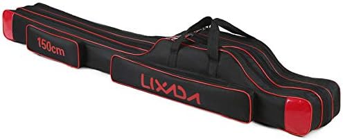 Lixada Fishing Rod Case - 3 Layers Oxford Bag, Portable Folding Carrier for Rods and Reels, Tackle Storage Travel Bag, 90cm/120cm/150cm Optional by WelconetoLixada
